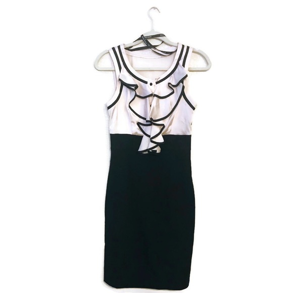 Bisou Bisou Dresses & Skirts - BISOU BISOU Semi Formal Black Ivory Sleeveless